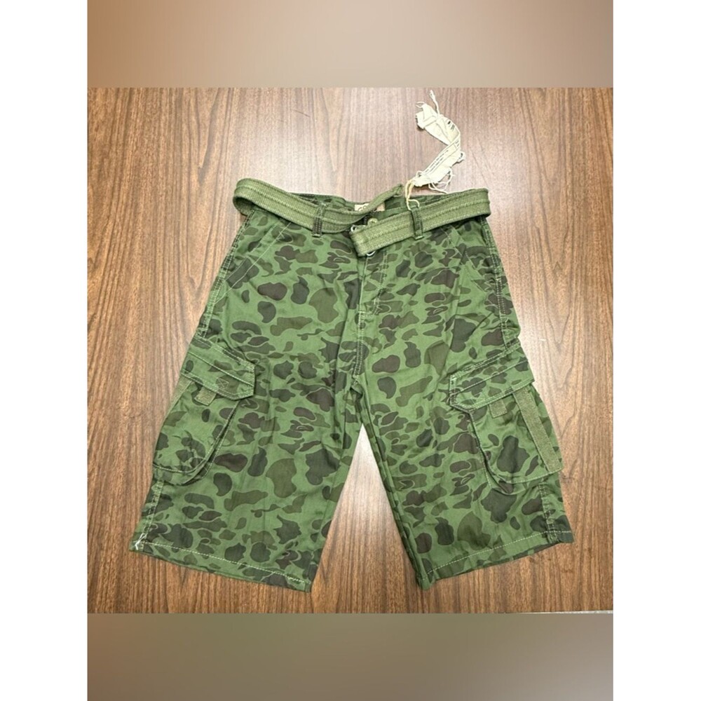 GS115 Men's Camo Cargo Shorts-Olive Green-NWT Size 34